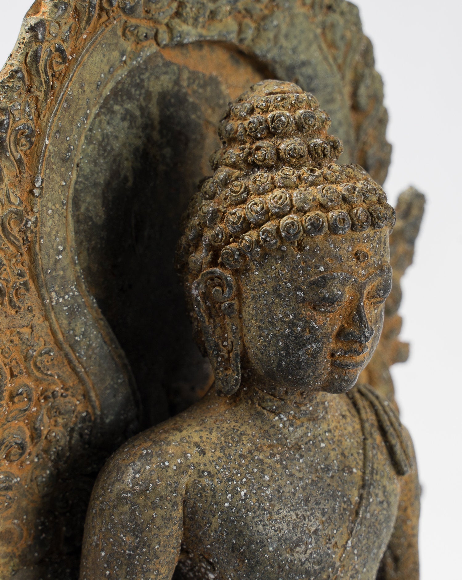 Statua di Buddha - Antique in stile indonesiano giavanese amoghasiddhi Buddha - 24 cm/10 "