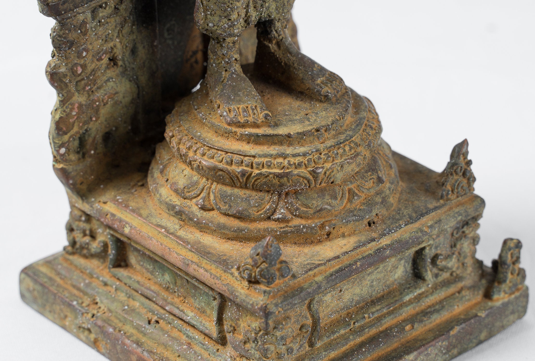 Statua di Buddha - Antique in stile indonesiano giavanese amoghasiddhi Buddha - 24 cm/10 "