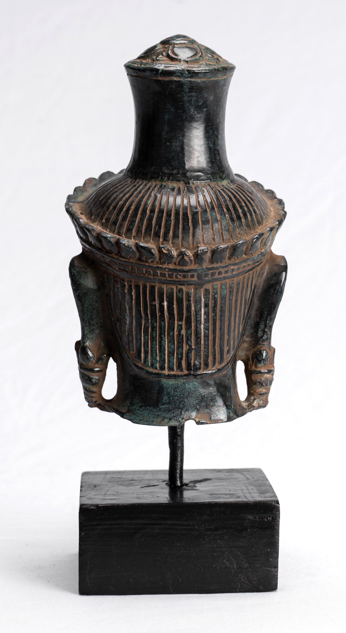 Statue Lokeshvara - Antique Khmer in stile Bronzo Bayon Montata in stile Lokeshvara - 22 cm/9 "