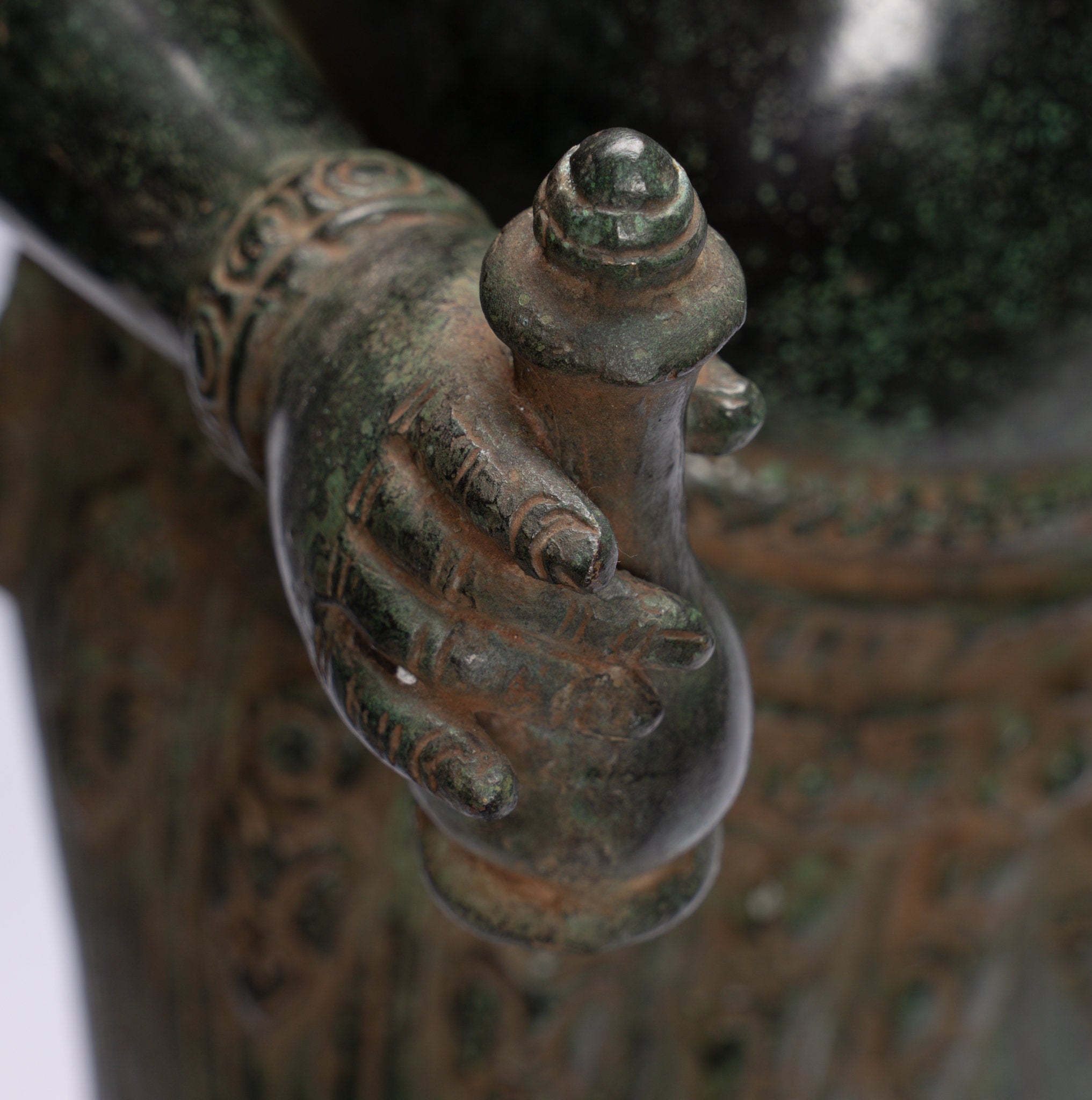 Statua di Ganesha - Statua Ganesha in stile antico Khmer in piedi in piedi e Yoni - 86 cm/34 "