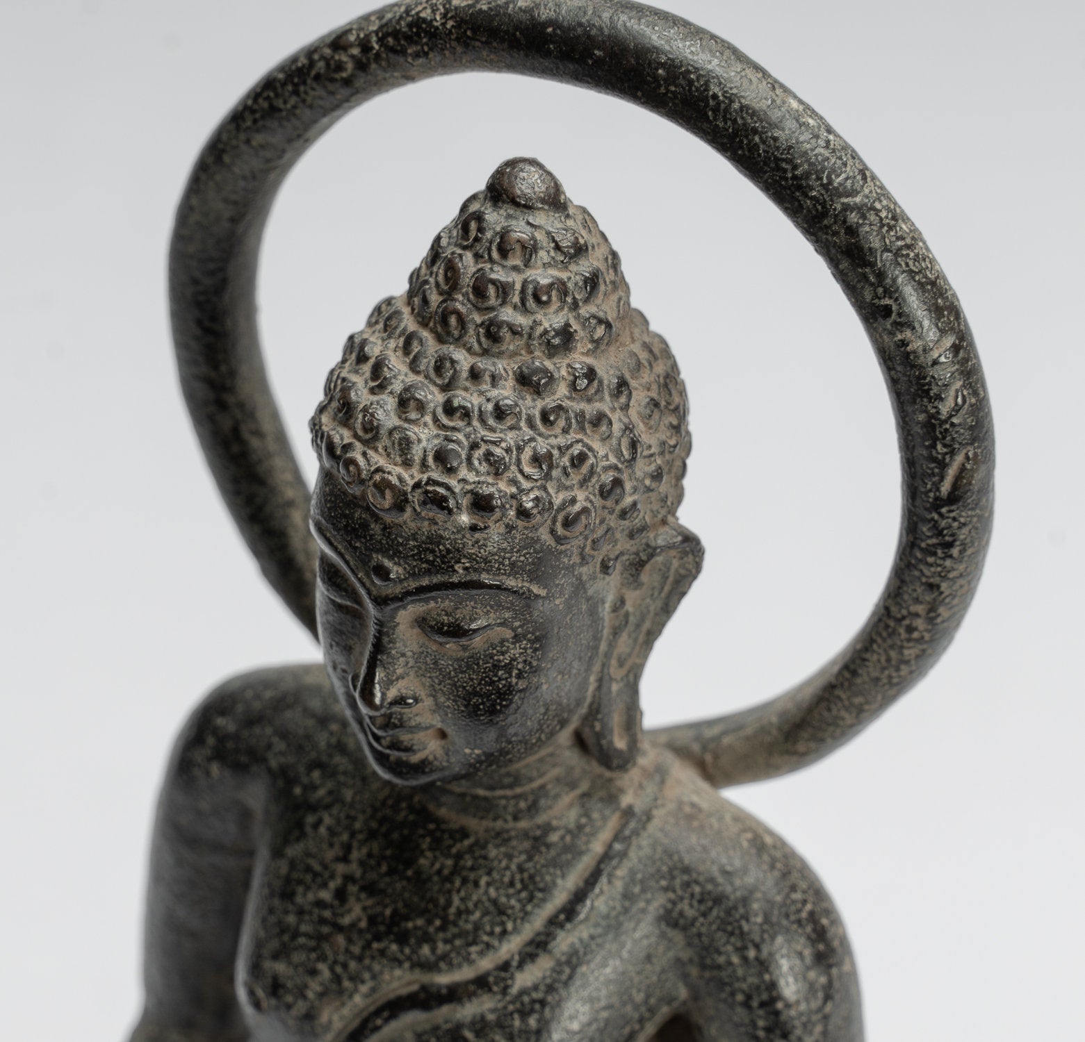 Statue de Bouddha – Bouddha d'enseignement javanais debout en bronze de style indonésien antique – 28 cm