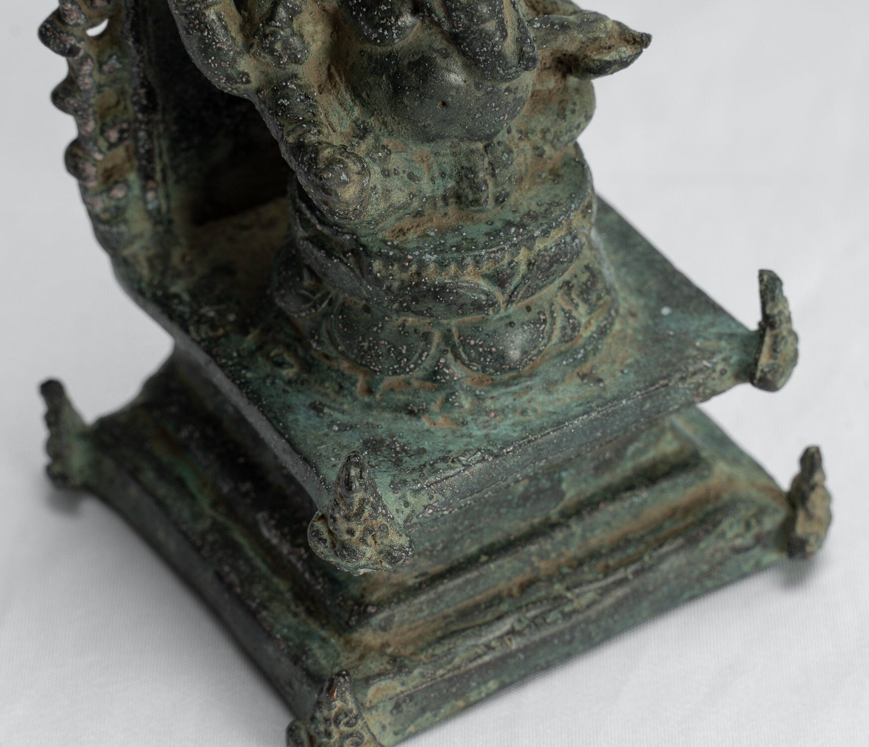 Statue Ganesha - Antique Statue Ganesha in stile giavanese in bronzo indonesiano - 14 cm/6 "