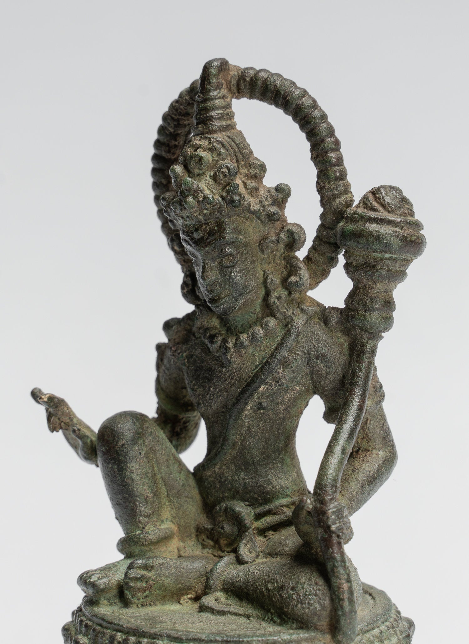 Statua di Tara - Antique Java Style Majapahit Seduto Devi Devi Tara Statua - 12 cm/5 "