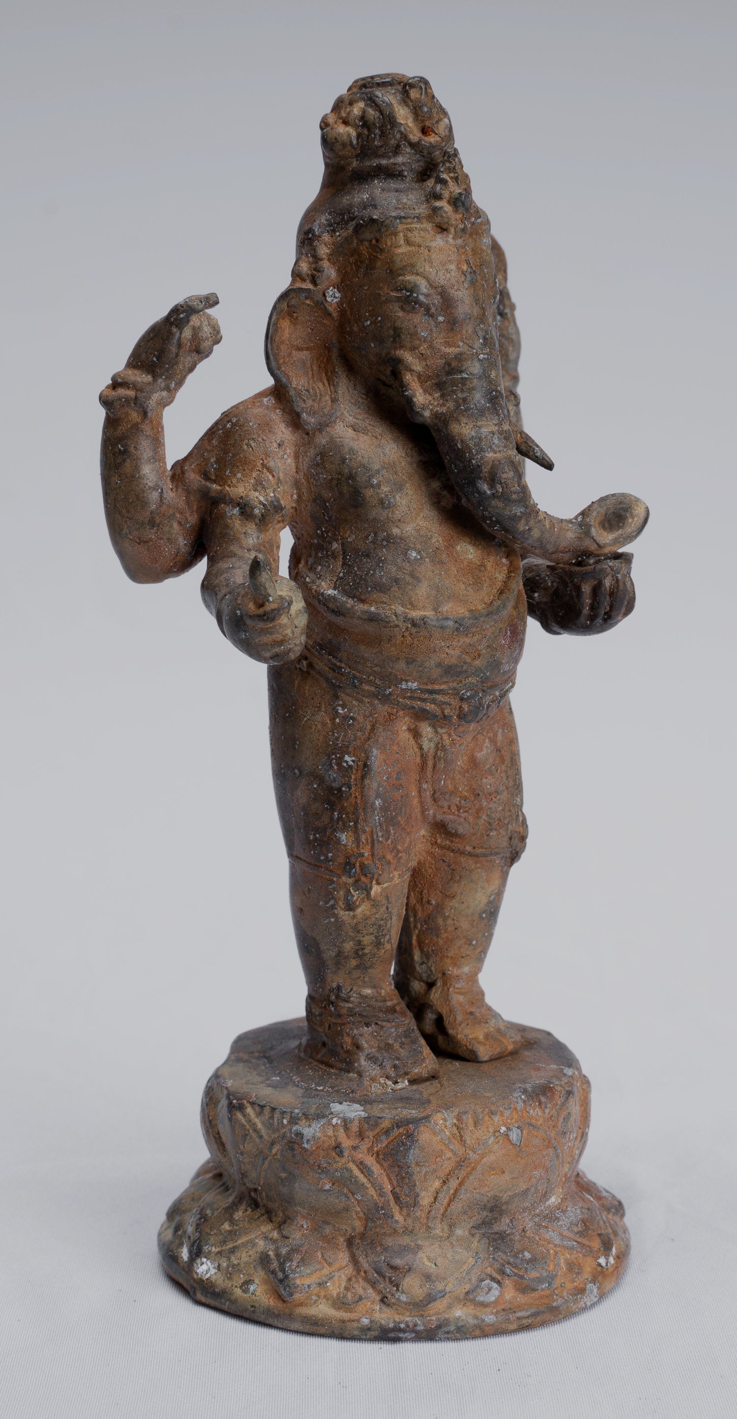 Ganesha Statue-Antique Javanais Style Bronze Standing indonésien Ganesha Statue-17cm/7 "