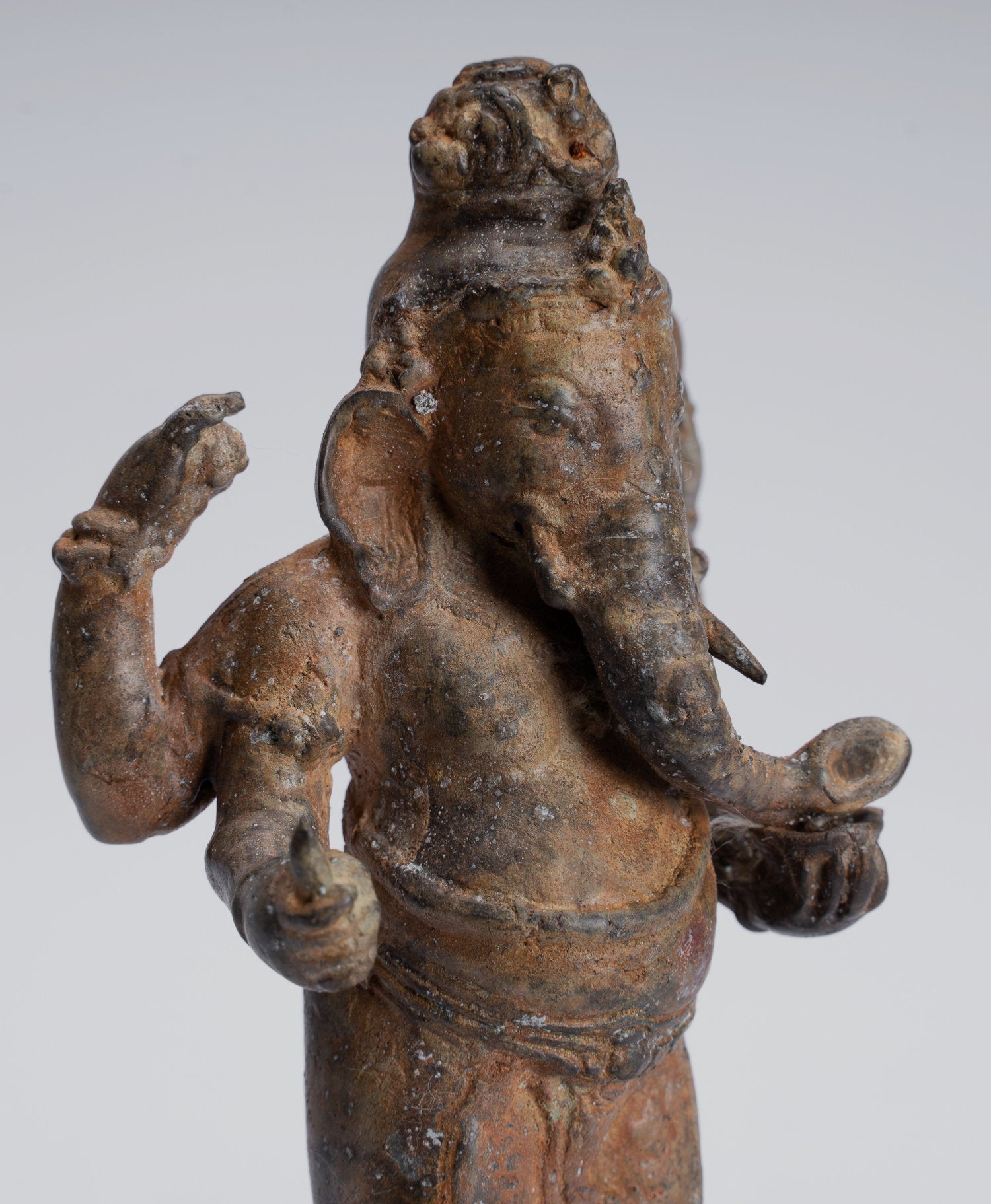 Ganesha Statue-Antique Javanais Style Bronze Standing indonésien Ganesha Statue-17cm/7 "