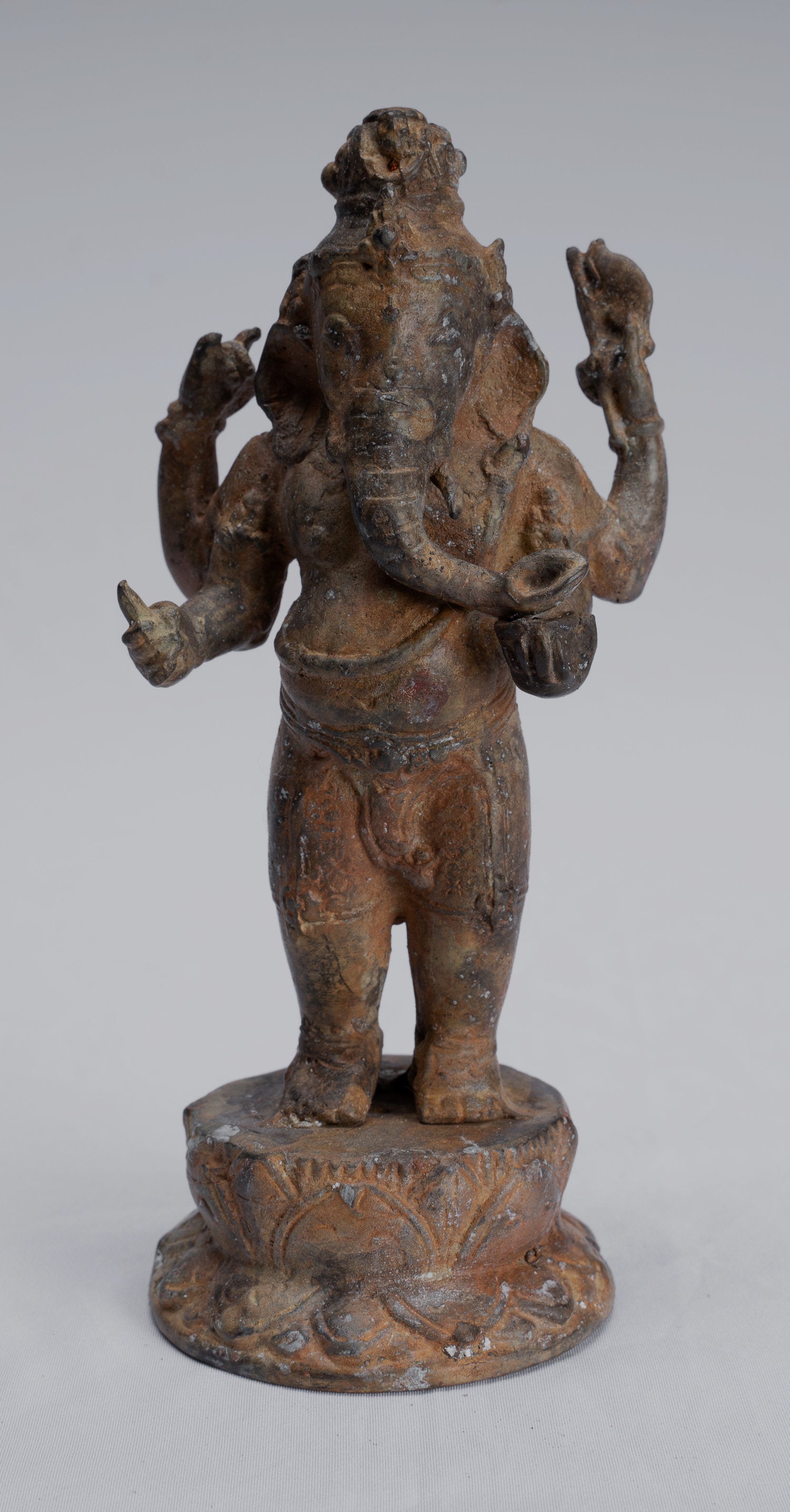 Ganesha Statue-Antique Javanais Style Bronze Standing indonésien Ganesha Statue-17cm/7 "