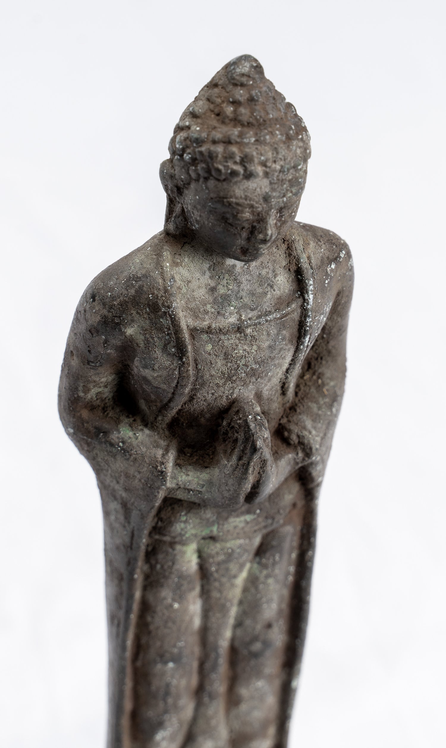 Statue Buddha - Antique stile indonesiano in piedi Adorazione giavanese Buddha - 16 cm/6 "