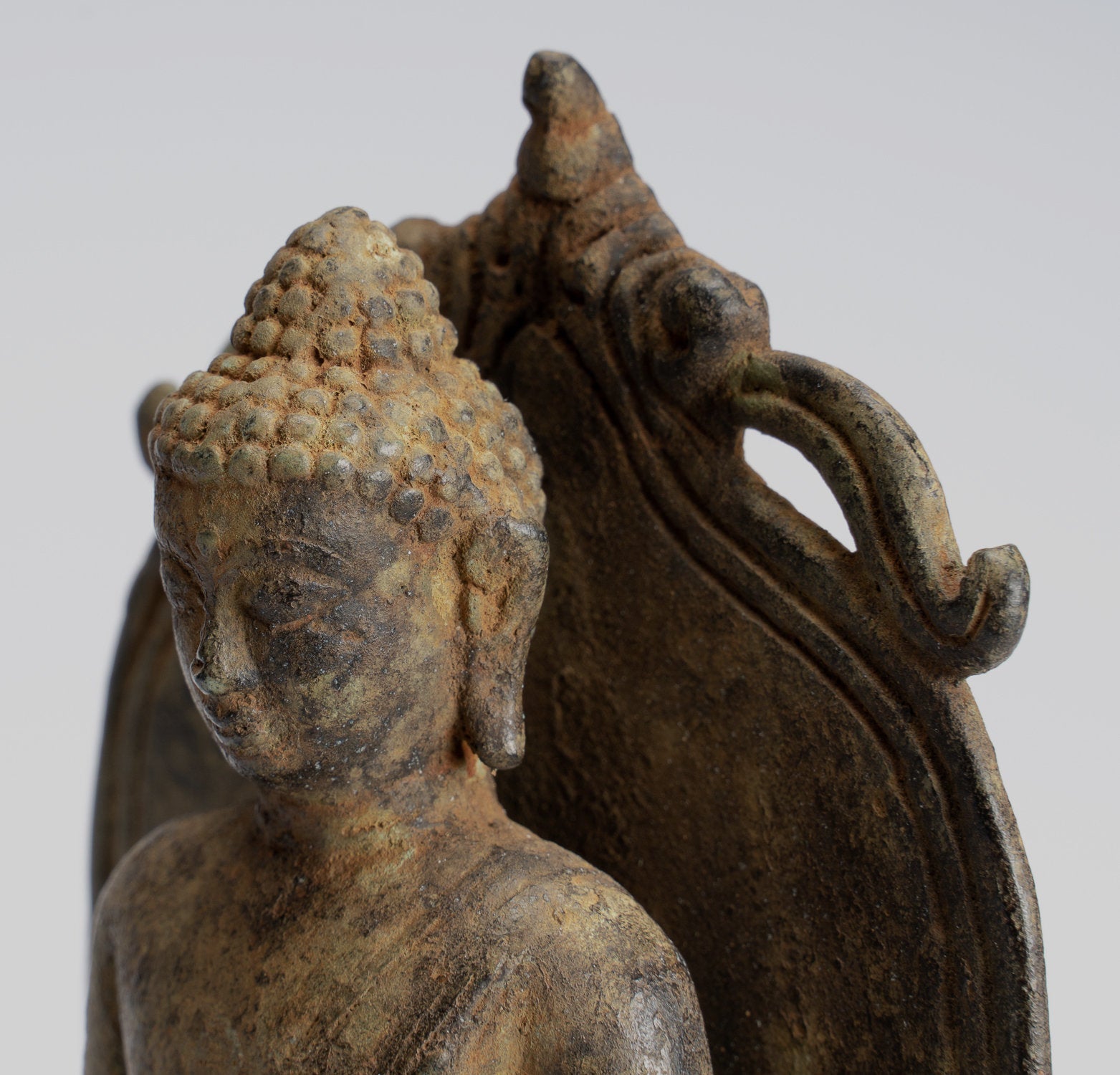 Statue de Bouddha-Antique Indonésie Style Bronze Seated Javanais Amitabha Bouddha Statue-16cm/6 "