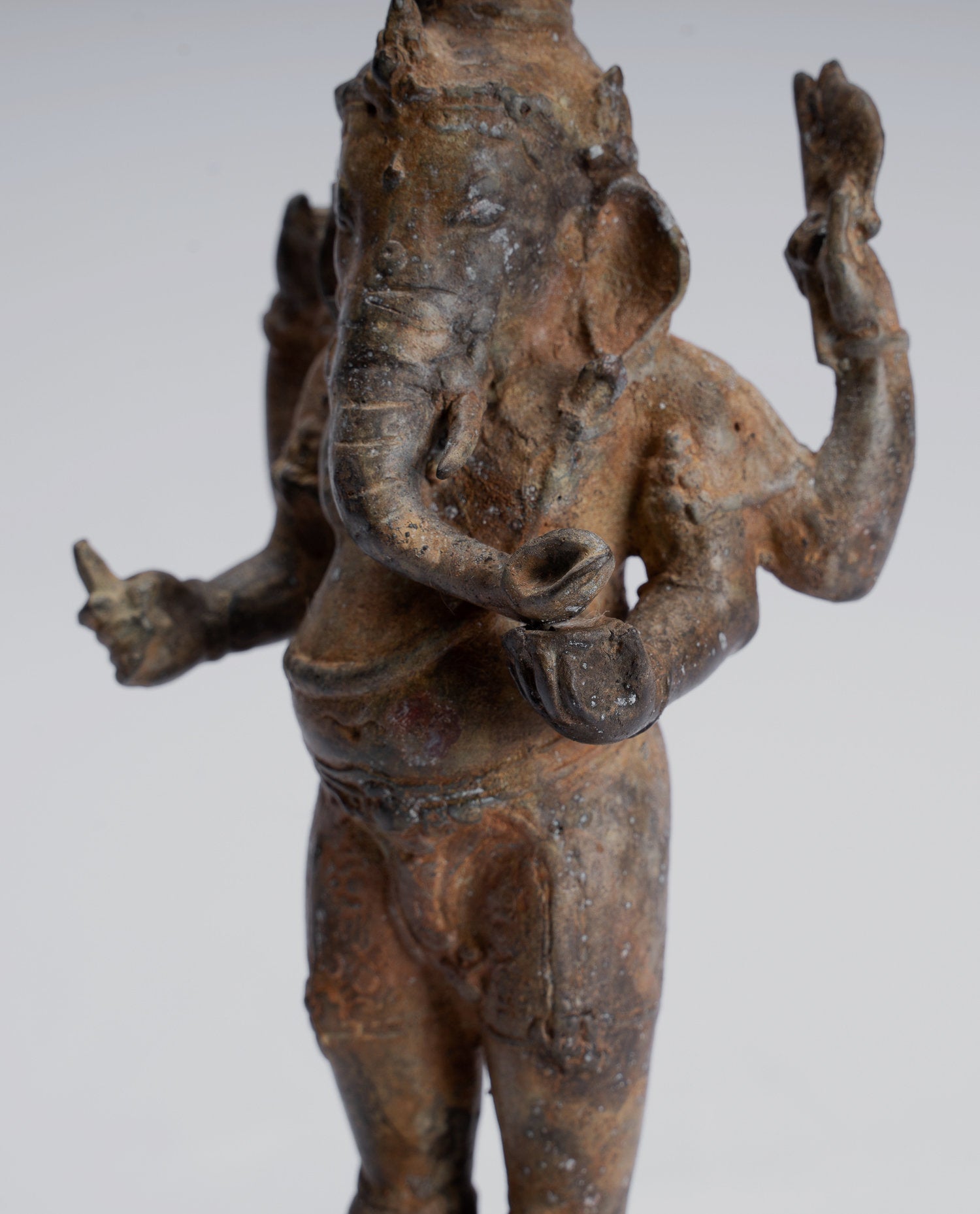 Ganesha Statue-Antique Javanais Style Bronze Standing indonésien Ganesha Statue-17cm/7 "