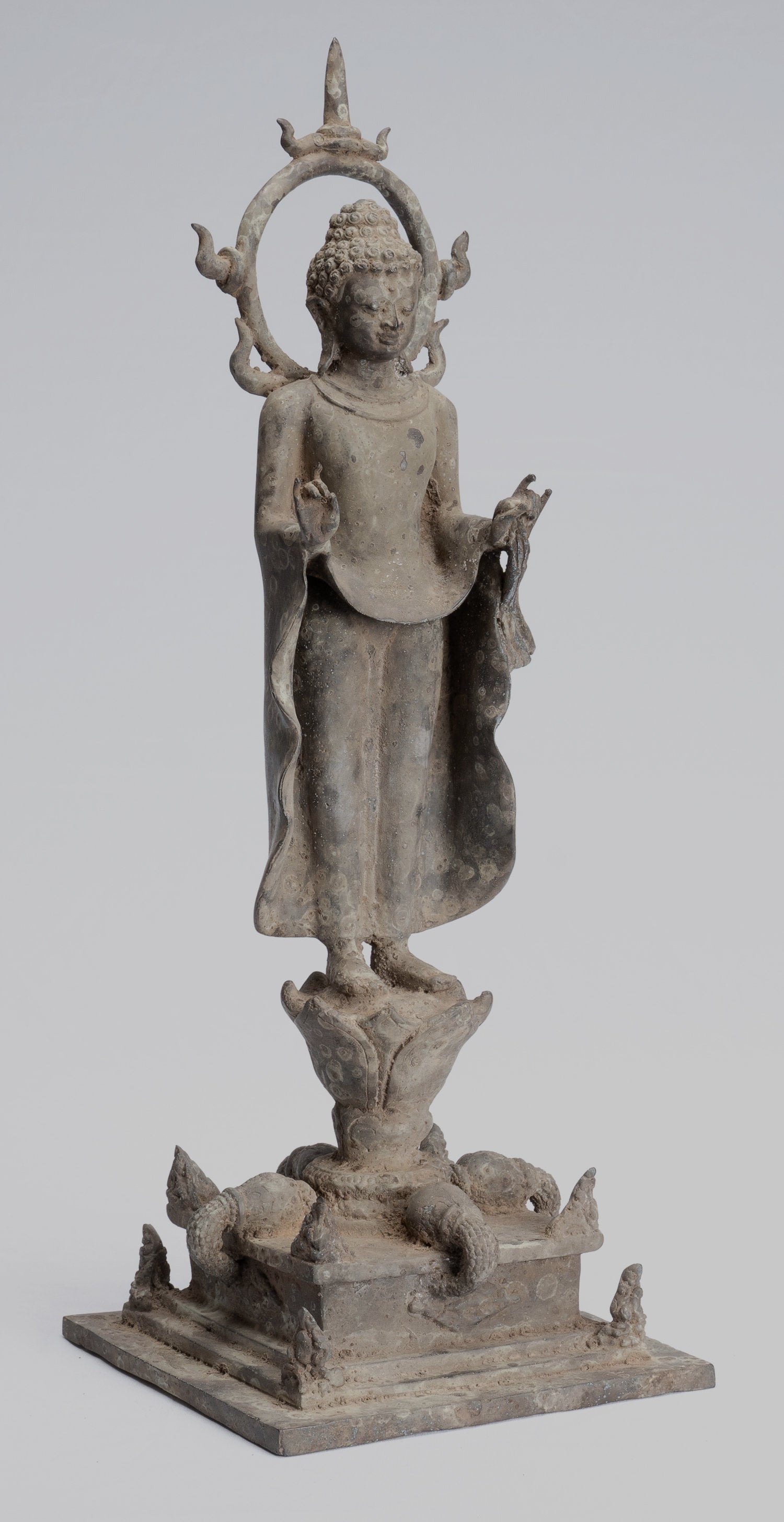 Statua di Buddha - Antique stile indonesiano in piedi bronzo giavanese insegnamento Buddha - 40 cm/16 "