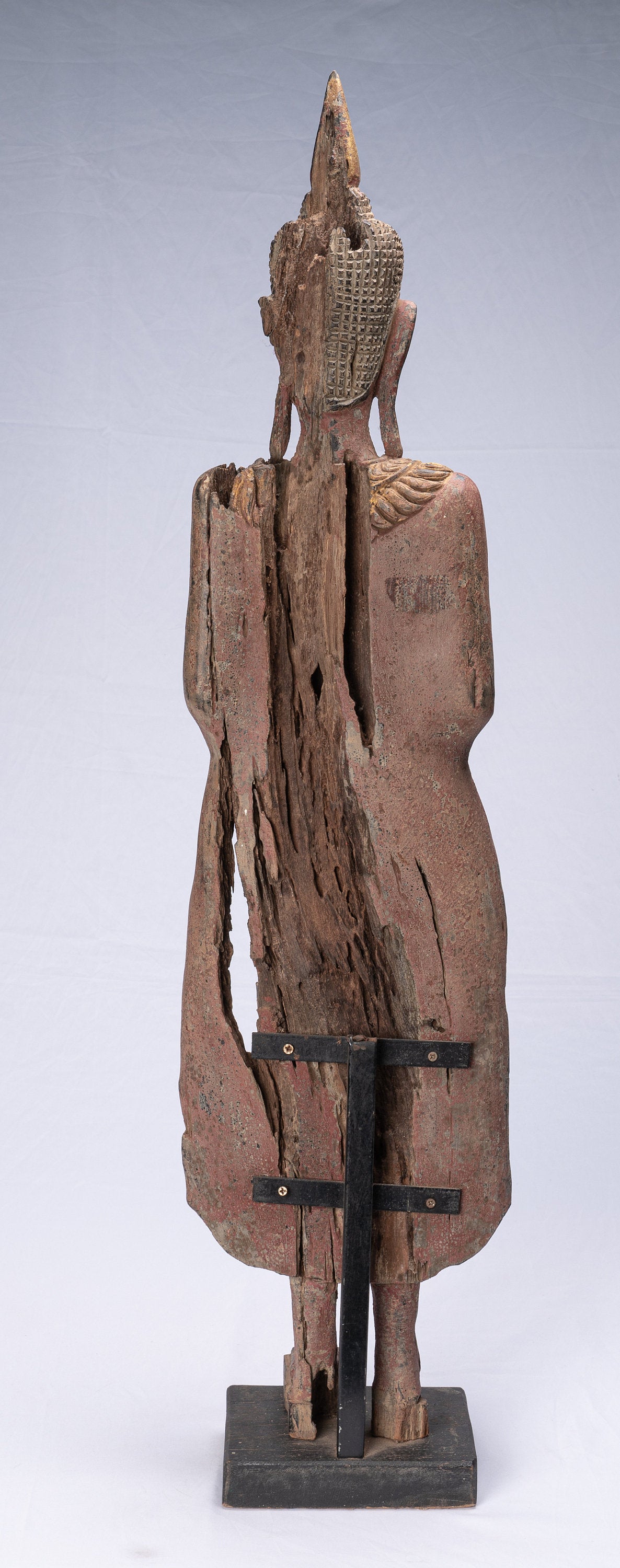 Statua Buddha - Antique Khmer in stile Khmer in piedi statua di Buddha domenicale premurosa - 98 cm/39 "