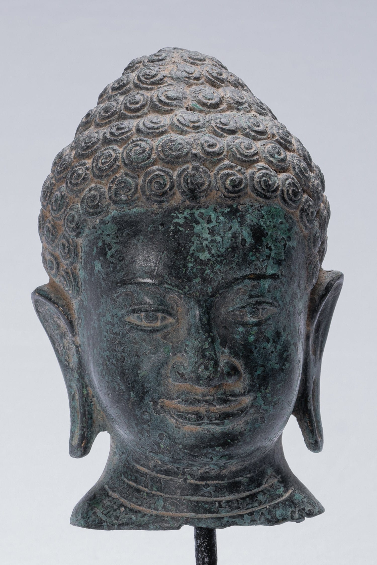 Statue Buddha - Antique Khmer Style Bronze Enlightenment Phnom Da Buddha Statue - 25 cm/10 "