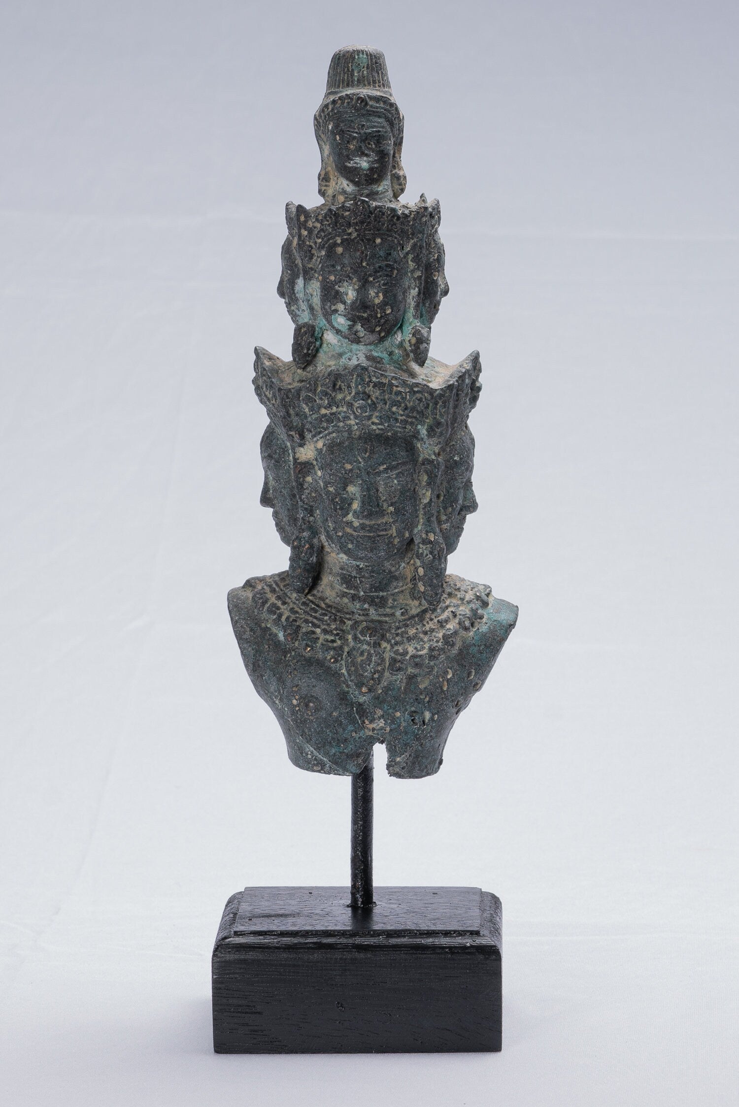 Bodhisattva - Antique Baphuon Style Mounted Bronze Hevajra Statue - 34cm/14"
