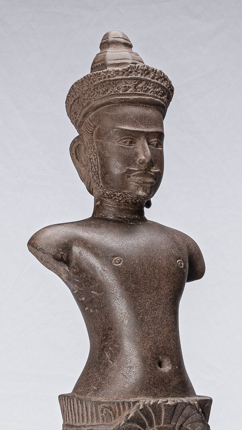 Statue Vishnu - Antique Tusto di arenaria in piedi in piedi in piedi Vishnu - 80 cm / 32 "