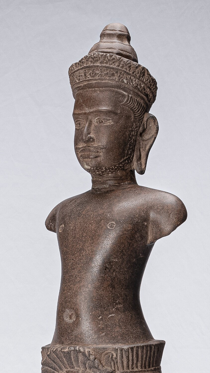 Statue Vishnu - Antique Tusto di arenaria in piedi in piedi in piedi Vishnu - 80 cm / 32 "