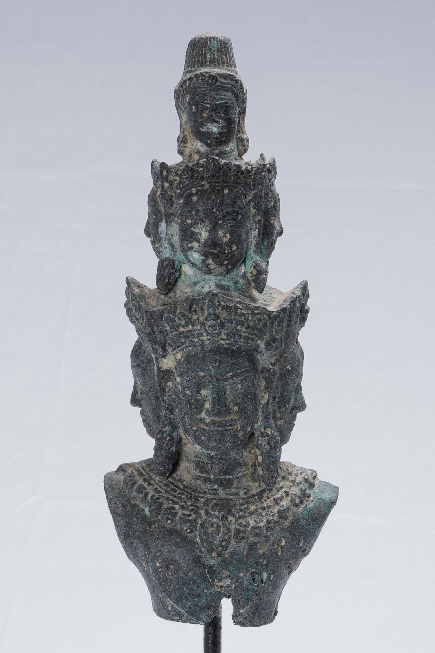 Bodhisattva - Antique Baphuon Style Mounted Bronze Hevajra Statue - 34cm/14"