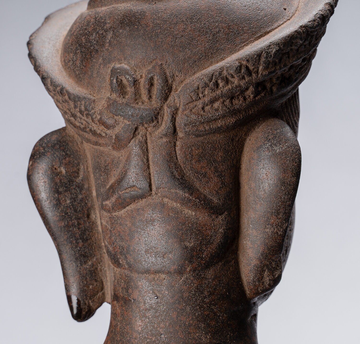 Statue Vishnu - Antique Tusto di arenaria in piedi in piedi in piedi Vishnu - 80 cm / 32 "