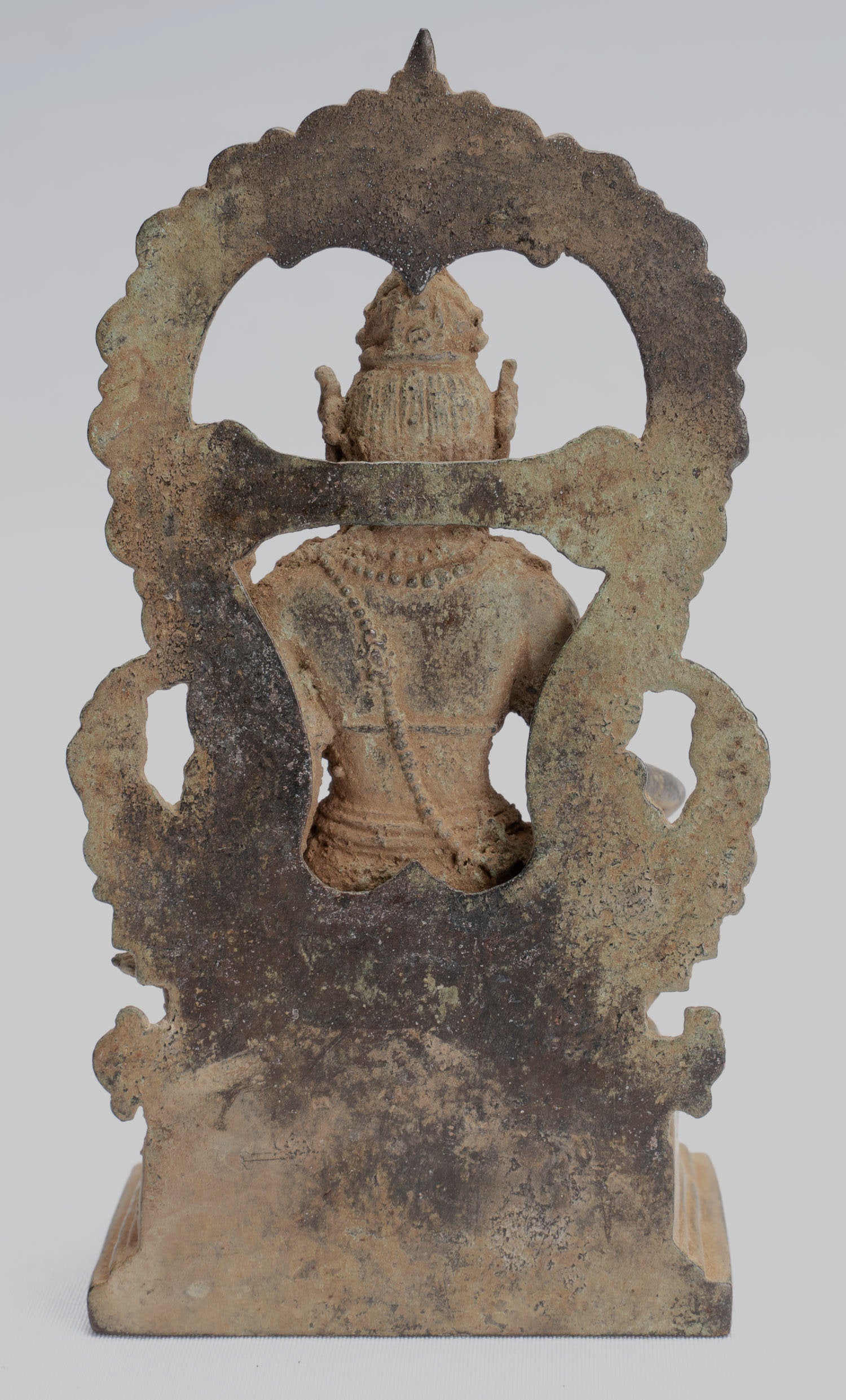 Vishnu - Antique Java Style Majapahit Seduto beneficenza in bronzo Vishnu Statua - 11cm/4 "