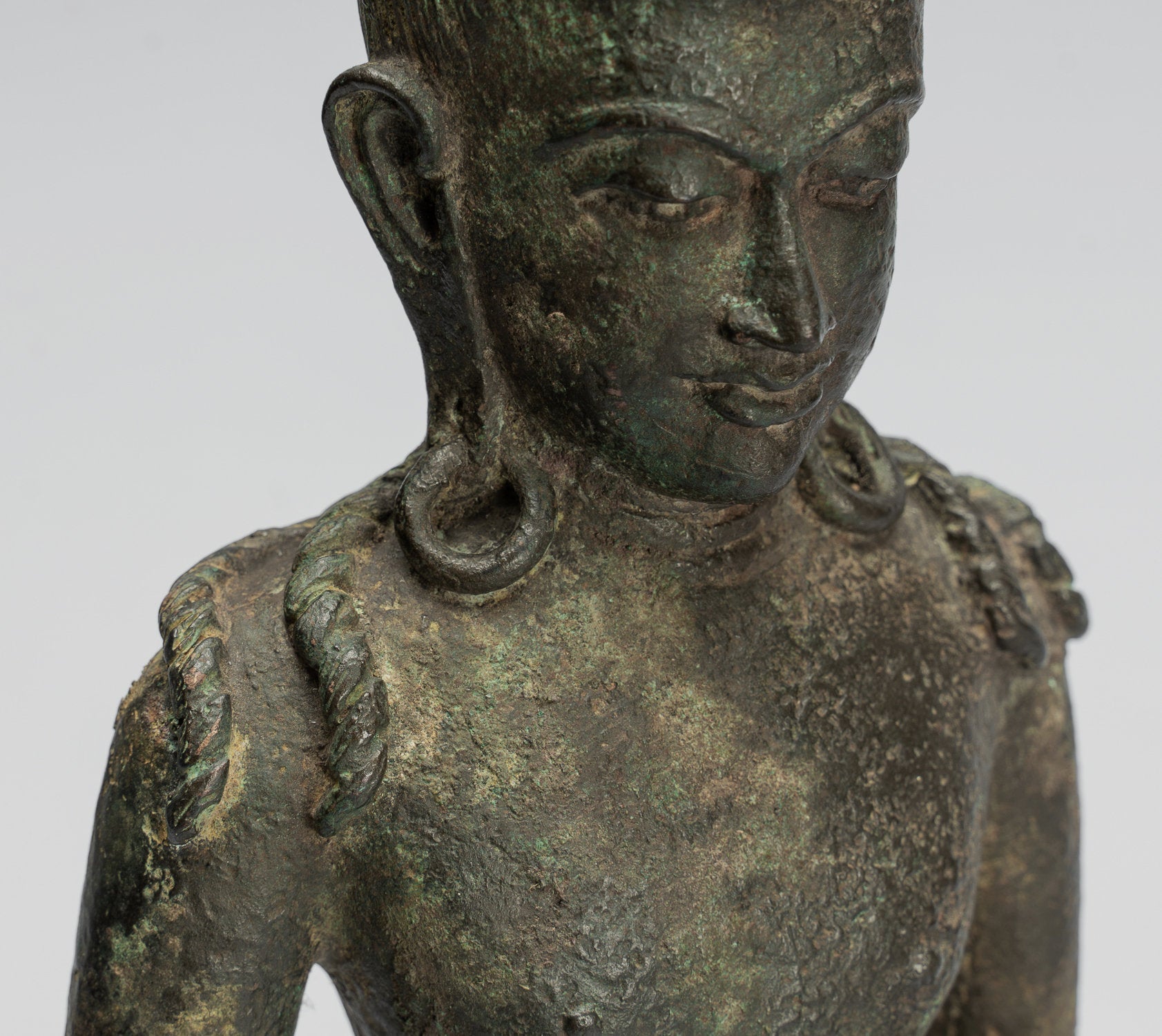 Statue Vishnu - Antique stile indonesiano Java Majapahit in piedi Bronzo Vishnu Statua - 44cm/18 "