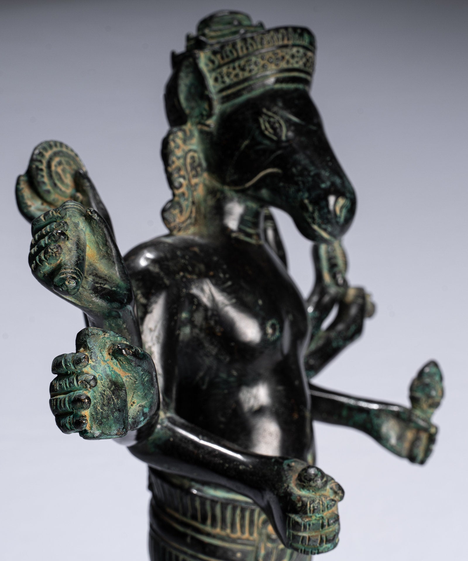 Statua Kalkin - Antique Khmer in stile Khmer bronzo hayagriva kalkin cavallo di Vishnu - 50 cm/20 "