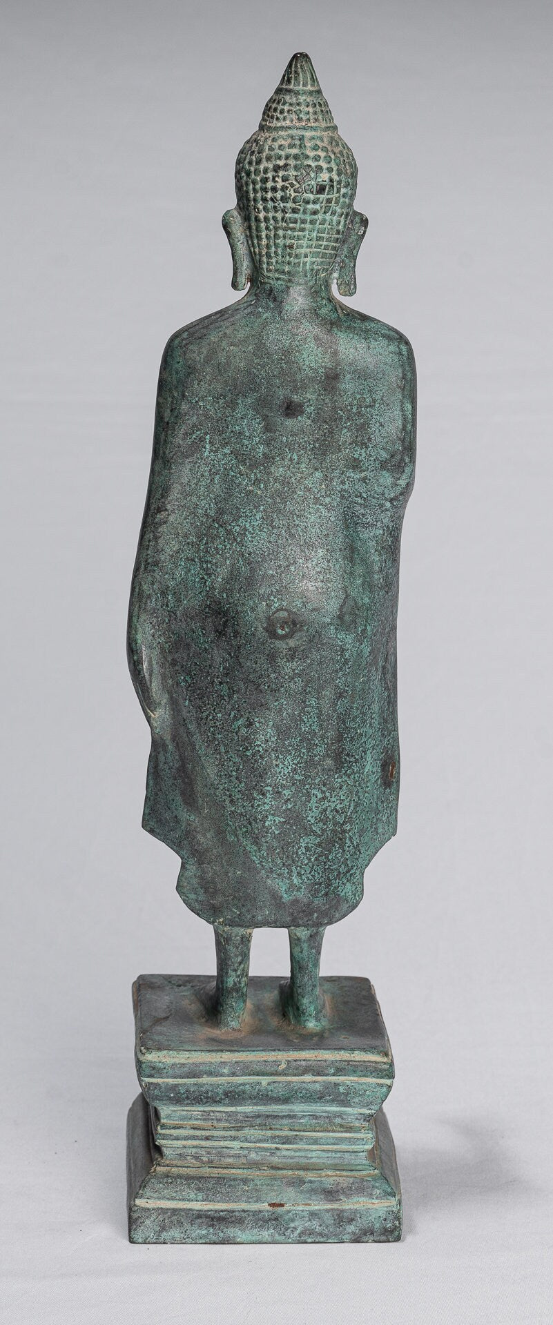 Statua di Buddha - Antique Khmer in stile Khmer Bronzo in piedi Abhaya Protezione Buddha Statua - 39 cm/16 "