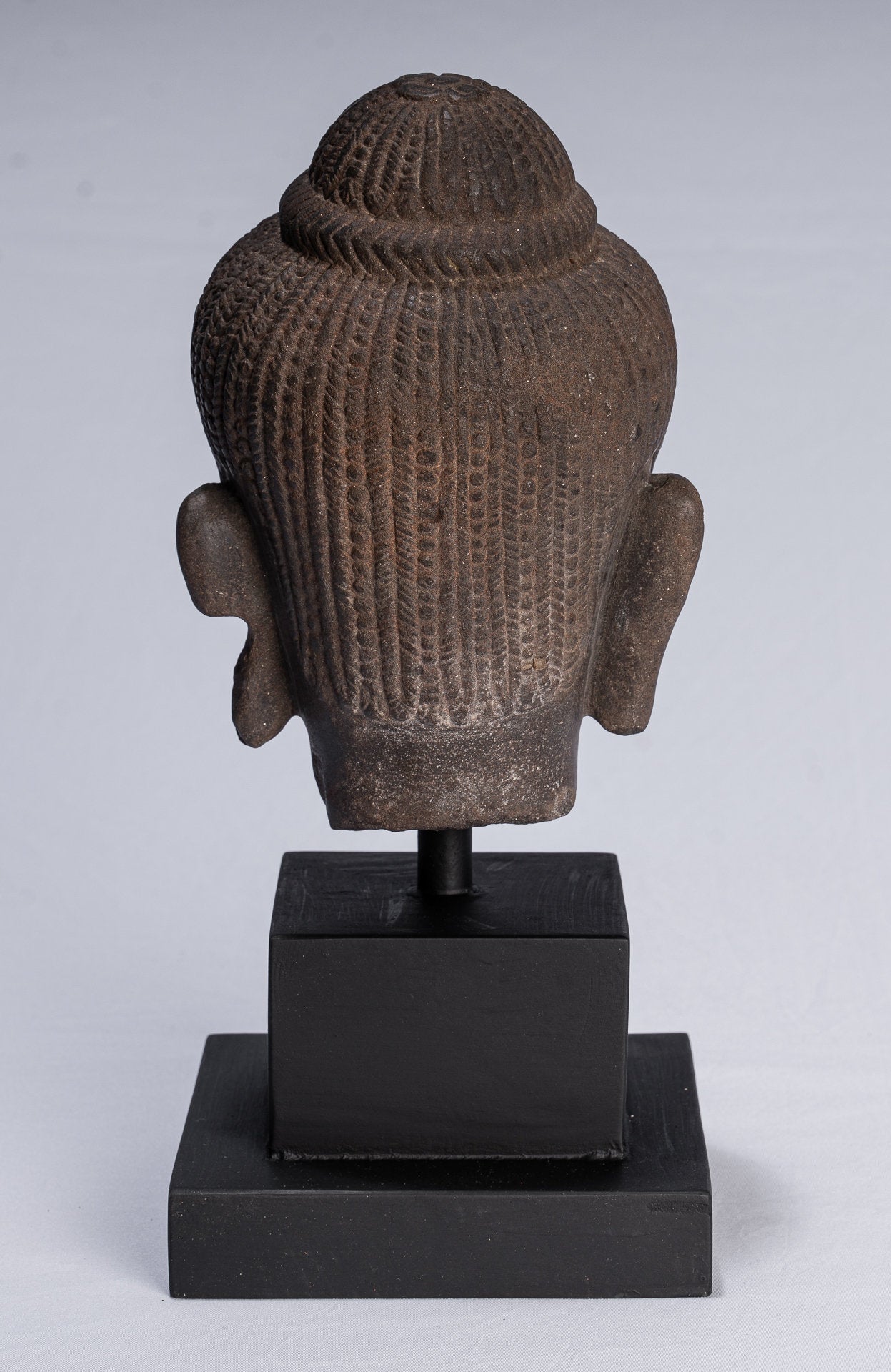 Statue Shiva - Antique Baphuon Style Khmer Stone Shiva Head Statue - The Destroyer - 30 cm/12 "