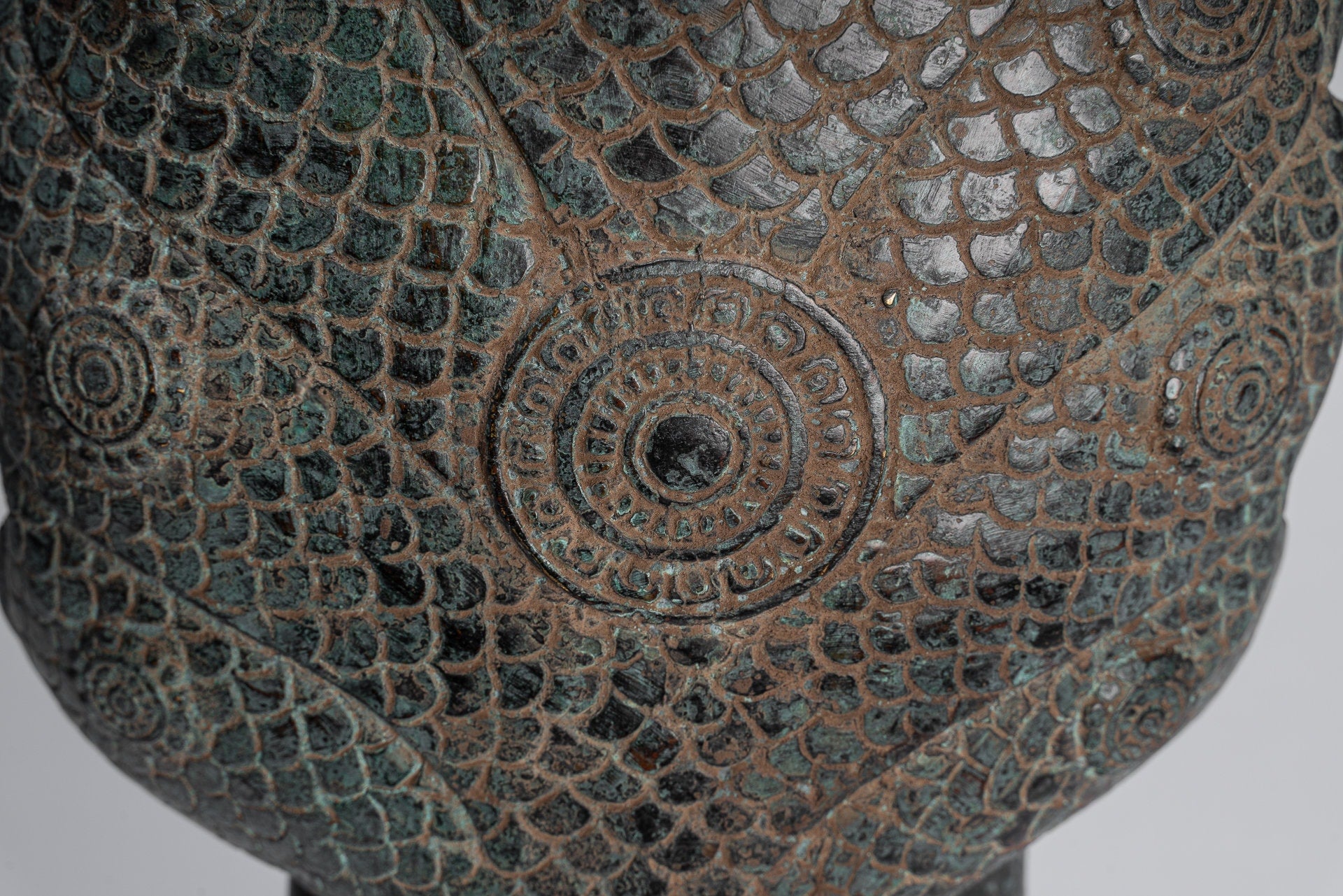 Buddha Statue-Antike Khmer Style Bronze Seated Meditation Naga Buddha Statue-46cm/18 "