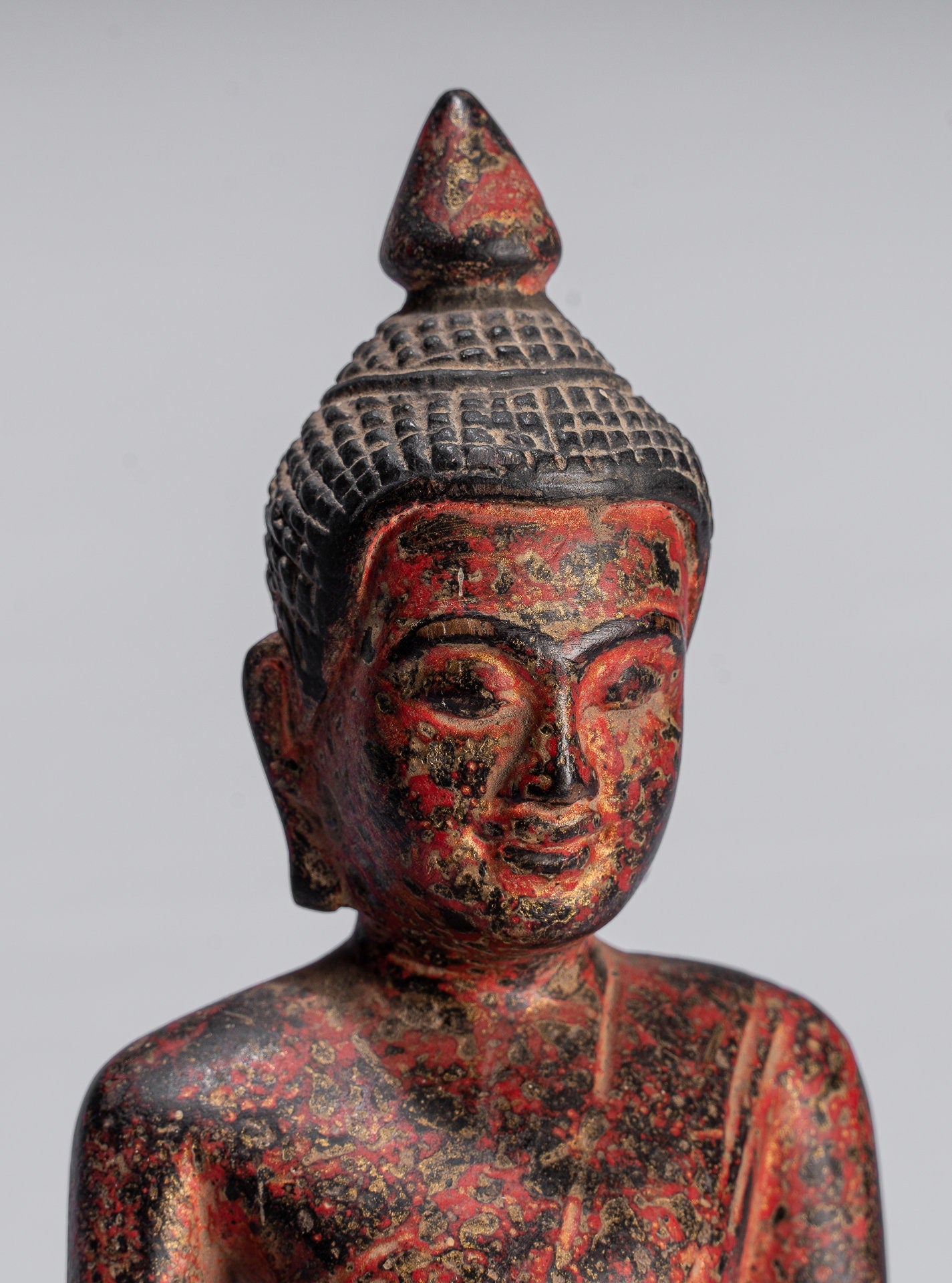 Buddha - Antique Khmer Style SE ASIA ILLUCIMENTO BUDDHA STATUE - 35 cm/14 "